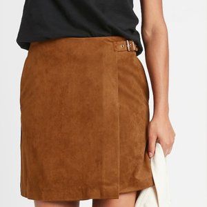 Banana Republic Vegan Suede Wrap Mini Skirt Size 0